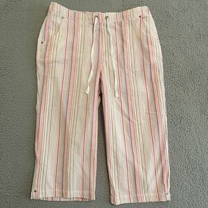 Croft & Barrow Womens M The Classic Pull-On Perfectly Slimming Stripe NEW